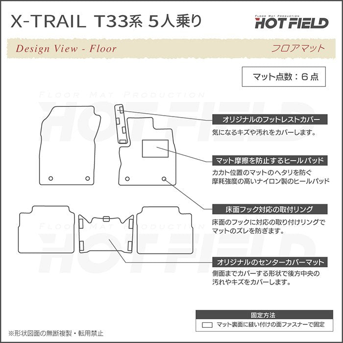 日産 新型 エクストレイル T33系 5人乗用 e-power 2025年9月～にも対応 フロアマット ◆カジュアルチェック 日本製 HOTFIELD