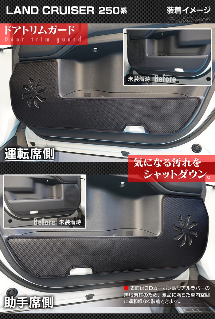 トヨタ 新型 ランドクルーザー 250系 ランクル250 ドアトリムガード ◆キックガード 日本製 HOTFIELD