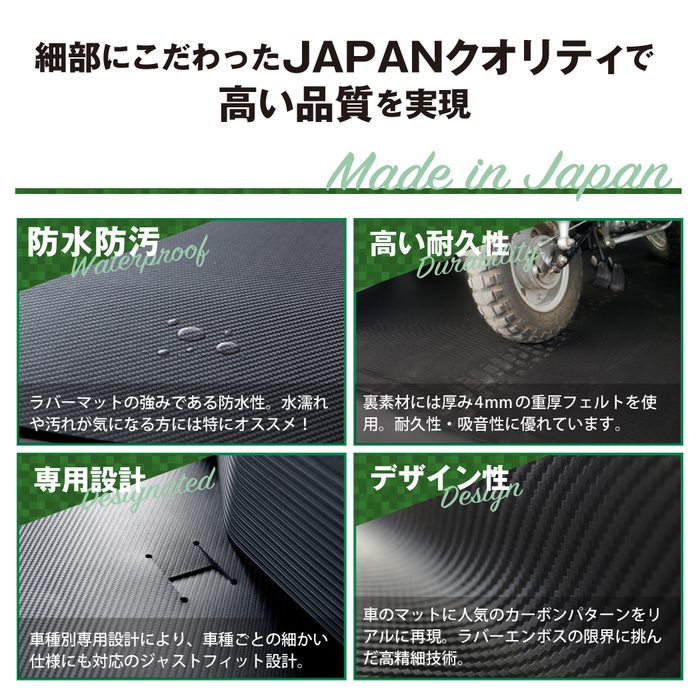 スバル 新型対応  サンバーバン S7系 ロングラゲッジマット ロングトランクマット ◆カーボンファイバー調 リアルラバー 日本製 HOTFIELD