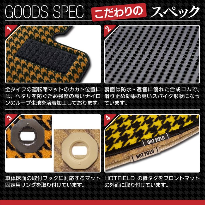 トヨタ 新型対応 ノア ヴォクシー 90系 2026年5月～対応 フロアマット+ステップマット ◆千鳥格子柄 日本製 HOTFIELD