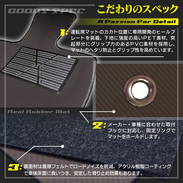 日産 キューブ Z12系 フロアマット ◆カーボンファイバー調 リアルラバー 日本製 HOTFIELD
